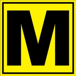 Indicator Pentru depozit litera M randul M si poarta M, Sticker autocolant