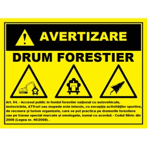 Indicator Pentru drumurile forestiere, Sticker autocolant