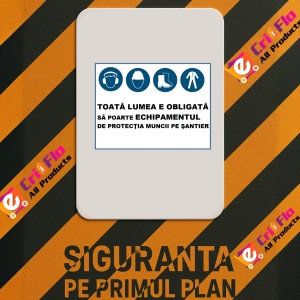 Indicator Pentru echipamentul de protectia muncii pe santier, Sticker autocolant - Img 2