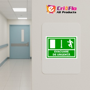 Indicator Pentru evacuare de urgenta directie in jos, Sticker autocolant - Img 4