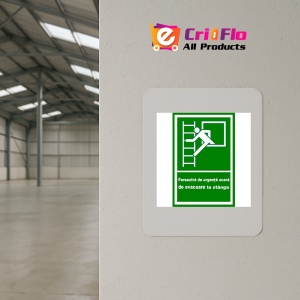 Indicator Pentru fereastra de urgenta scara de evacuare la stanga, Sticker autocolant - Img 3