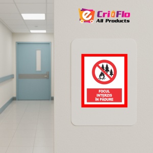 Indicator Pentru focul interzis in padure, Sticker autocolant - Img 4