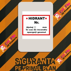 Indicator Pentru hidrant nr in caz de incendiu spargeti geamul, Sticker autocolant - Img 2