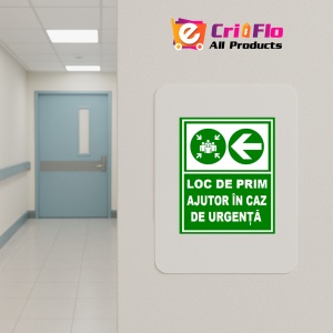 Indicator Pentru loc de adunare in caz de urgenta la stanga, Sticker autocolant - Img 4