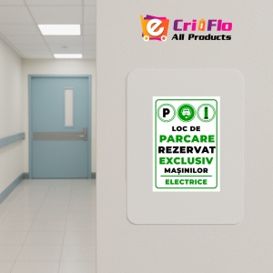 Indicator Pentru loc de parcare rezervat exclusiv masinilor electrice, Sticker autocolant - Img 4