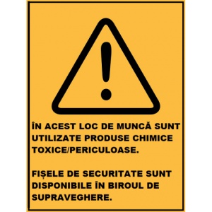 Indicator Pentru lucru cu produse periculoase chimice si toxice, Sticker autocolant