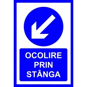 Indicator Pentru ocolire prin stanga, Sticker autocolant