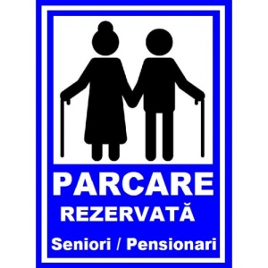 Indicator Pentru parcare rezervata batranilor seniori, Sticker autocolant