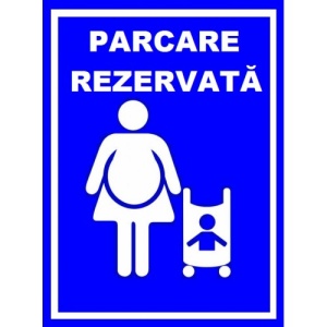 Indicator Pentru parcare rezervata femeie gravida cu copil, Sticker autocolant