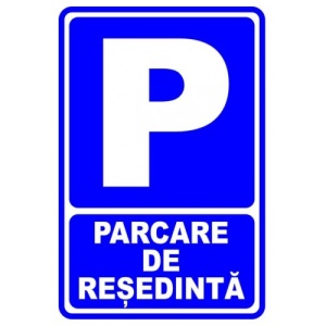 Indicator Pentru parcari de resedinte, Sticker autocolant