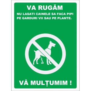 Indicator Pentru parcuri interzis la caine sa faca nevoile, Sticker autocolant