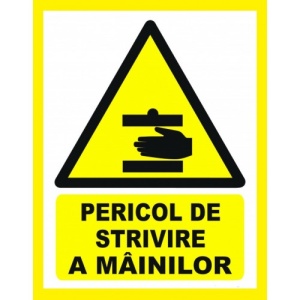 Indicator Pentru pericol de strivire a mainilor, Sticker autocolant