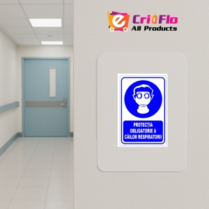 Indicator pentru protectia obligatorie a cailor respiratori, Sticker autocolant - Img 4