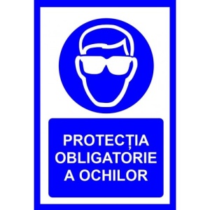 Indicator Pentru protectia obligatorie a ochilor, Sticker autocolant