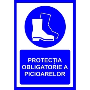 Indicator Pentru protectia obligatorie a picioarelor, Sticker autocolant