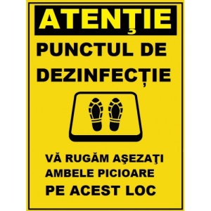 Indicator Pentru punctul de dezinfectie, Sticker autocolant
