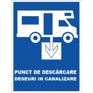 Indicator Pentru rulote punct de descarcare deseuri in canalizare, Sticker autocolant