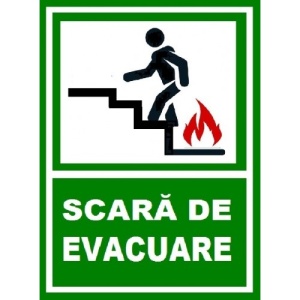 Indicator Pentru scara de iesire pe scara in stanga in sus, Sticker autocolant