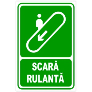 Indicator Pentru scara rulanta in jos, Sticker autocolant