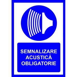 Indicator Pentru semnalizare acustica obligatorie, Sticker autocolant