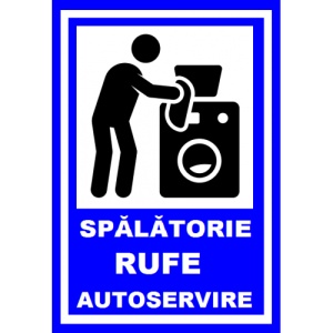 Indicator Pentru spalatorie rufe autoservire self, Sticker autocolant