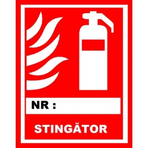 Indicator Pentru stingator cu numar personalizat, Sticker autocolant