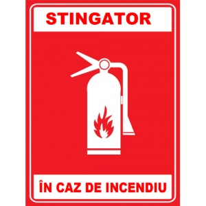 Indicator Pentru stingator in caz de incendiu, Sticker autocolant