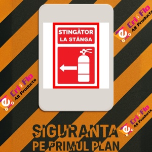 Indicator Pentru stingator la stanga, Sticker autocolant - Img 2