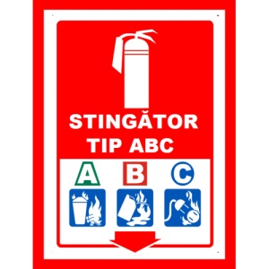 Indicator Pentru stingator tip ABC, Sticker autocolant
