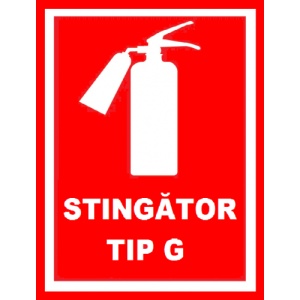 Indicator Pentru stingator tip g, Sticker autocolant