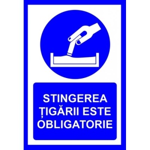 Indicator Pentru stingerea tigarii este obligatorie, Sticker autocolant