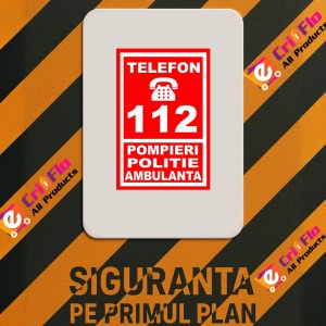 Indicator Pentru telefon 112 pompieri politia ambulanta, Sticker autocolant - Img 2