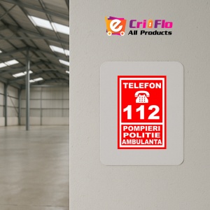 Indicator Pentru telefon 112 pompieri politia ambulanta, Sticker autocolant - Img 3