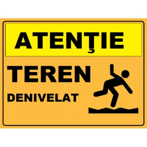 Indicator Pentru teren denivelat, Sticker autocolant