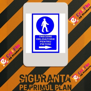 Indicator Pentru trecere obligatorie pentru pietoni in dreapta, Sticker autocolant - Img 2