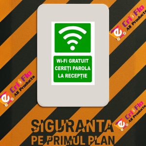 Indicator Pentru wi-fi gratuit cereti parola la receptie, Sticker autocolant - Img 2