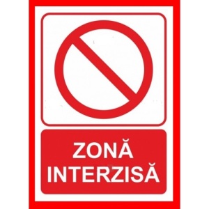 Indicator Pentru zona interzisa, Sticker autocolant