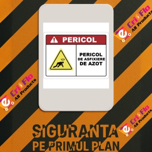 Indicator Pericol de asfixiere de azot, Sticker autocolant - Img 2
