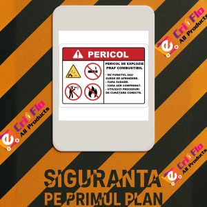 Indicator Pericol de explozie praf combustibil, Sticker autocolant - Img 2