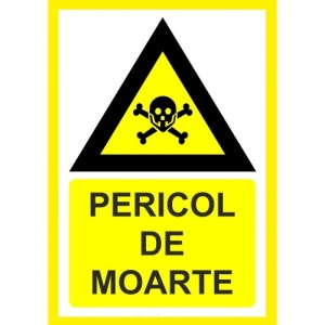 Indicator Pericol de moarte, Sticker autocolant