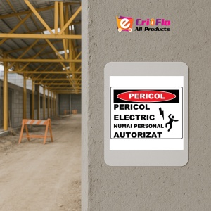 Indicator Pericol electric numai personal autorizat, Sticker autocolant - Img 5