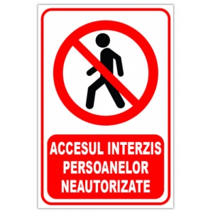 Indicator Persoane neautorizate, Sticker autocolant