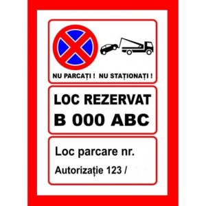 Indicator Personalizata pentru loc de parcare, Sticker autocolant