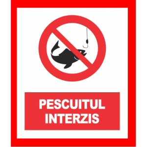 Indicator Pescuitul interzis, Sticker autocolant