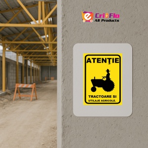 Indicator Placute atentie tractoare si utilaje agricole, Sticker autocolant - Img 5