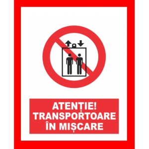 Indicator Placute atentie transportoare in miscare, Sticker autocolant