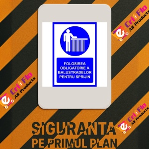 Indicator Placute folosirea obligatorie a balustradelor pentru sprijin, Sticker autocolant - Img 2