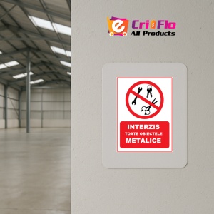 Indicator Placute interzis toate obiectele metalice, Sticker autocolant - Img 3