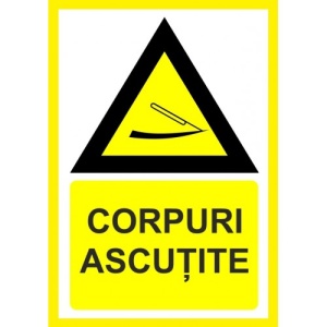 Indicator Placute pentru corpuri ascutite, Sticker autocolant
