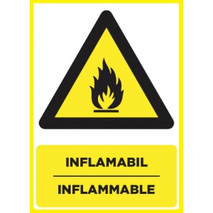 Indicator Placute pentru inflamabil inflammable, Sticker autocolant